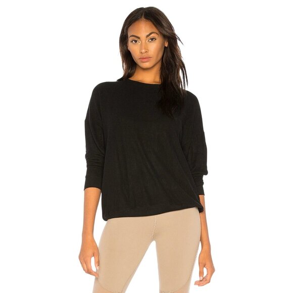alo Soho Pullover in Black Large Womens Athletic Long Sleeve Top - Picture 1 of 11